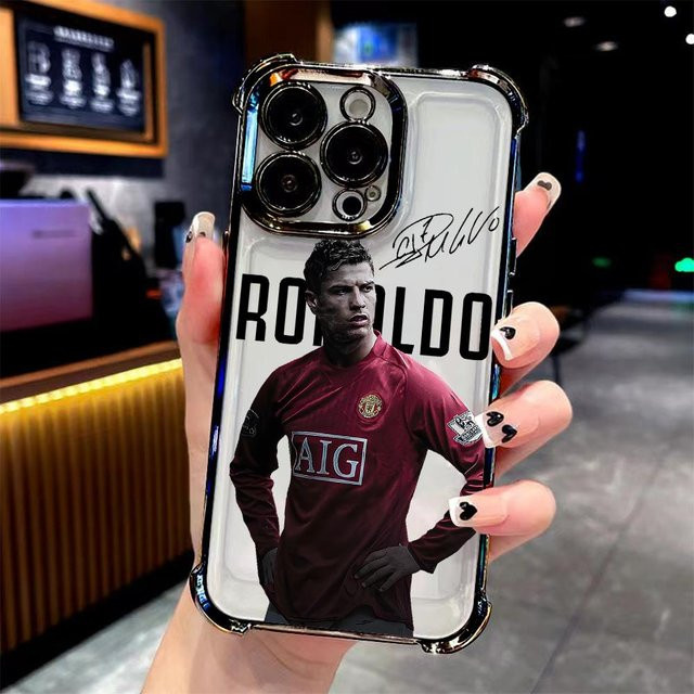Vergoldete Handyhülle mit Fußballspieler C-CR7 Motiv für Xiaomi Redmi und Note Serien in Gold und Multicolour - Bild 1