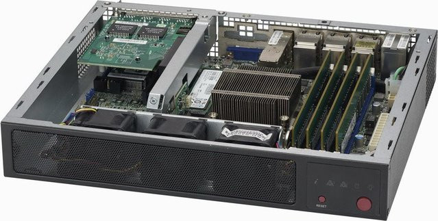 Supermicro SCE300 Rackgehäuse 1U in Schwarz für FlexATX und Mini-ITX (CSE-E300) - Bild 1