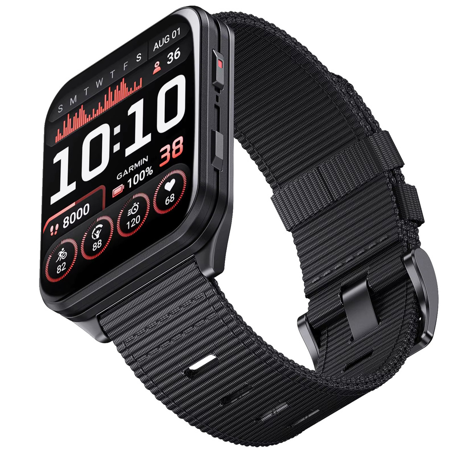 NUOTUO Uhrenarmband Nylon, 24 mm, Schwarz, Unisex - Bild 5