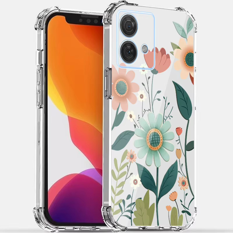 Transparente Rand 40neo Handyhülle mit exotischer Blume für Motorola Moto Edge 40 30 40neo 50pro 30neo 30pro e13 e22 e32 e20 e40 - Bild 3