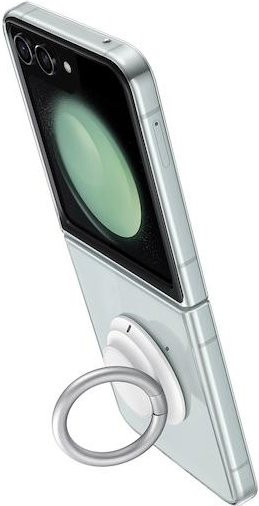 Samsung Galaxy Z Flip5 Silikonhülle mit Ring in Transparent mit Soft-Touch-Schutzrückseite - Bild 1