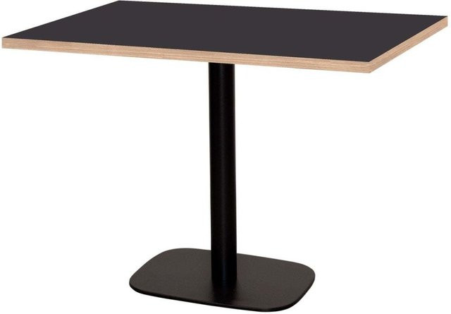 RestooTab Tisch Round rechteckig in Stein & Holz Optik, Farbe Schwarz, B/T/H: 120 x 70 x 75 cm - Bild 1