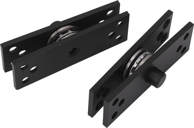 2er Set Verdeckte Türscharniere aus Edelstahl in Schwarz Matt mit Koaxial-Lagerung für oben und unten - Bild 1