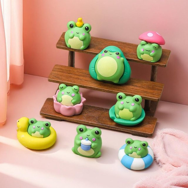 Wucifang Jewelry Froschfiguren Spielzeugset, 8-teiliges Set, ab 14 Jahren - Bild 1