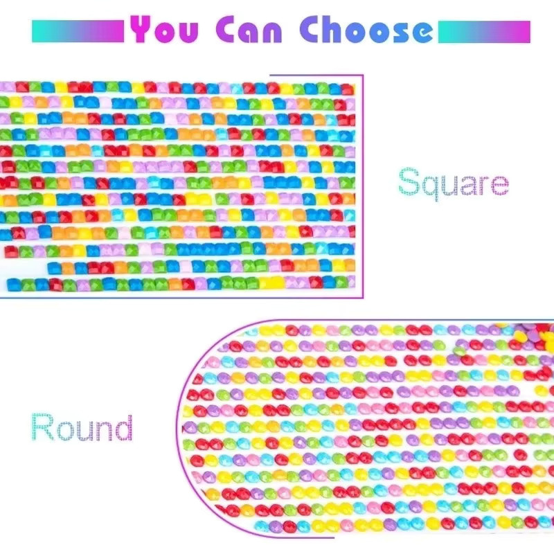 AZQSD Diamantmalerei mit eigenem Foto als personalisiertes Mosaik-Bild in runder Form und Multicolor zur Wanddekoration - Bild 4