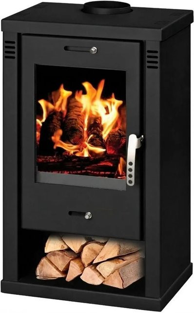 Victoria Kaminofen Verona Schwarz mit 7,52 kW aus Stahl, B/T/H: 91,0 x 55,6 x 46,6 cm - Bild 1