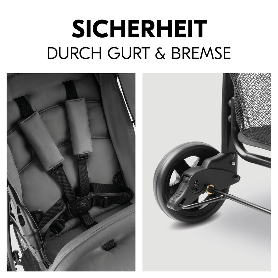 Hauck Travel Buggy Sport in Grau mit Federung und schwenkbaren Rädern - Bild 5