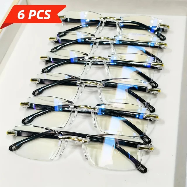 ERIKOLE Lesebrille, randlos, rechteckig, Metall, transparent, Unisex - Bild 1
