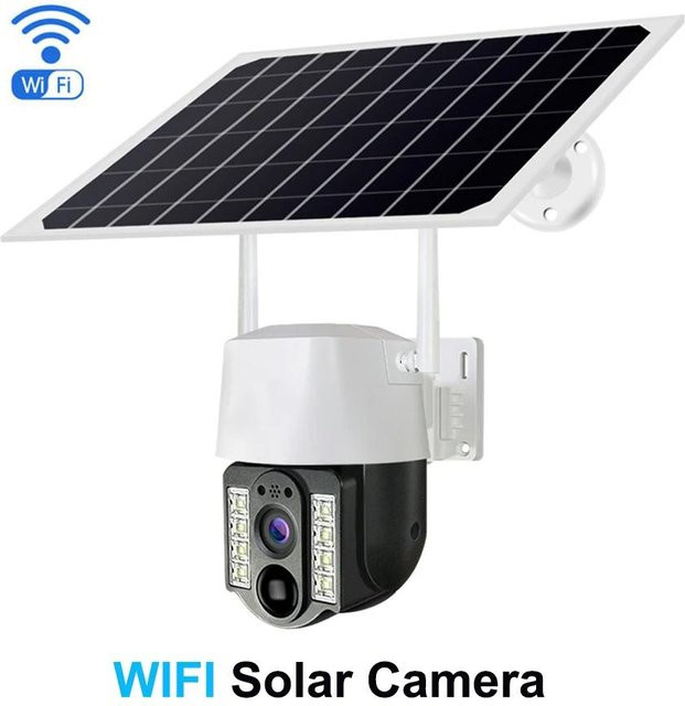 Vstarcam Solarkamera für den Außenbereich mit 4G und WiFi, IP-Sicherheitskamera mit PIR-Personenerkennung und eingebautem Akku, Farbe: Weiß - Bild 1