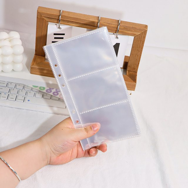 Coliky A6 Aktenhalter aus transparentem Kunststoff, 6-Loch Notebook und DIY-Dokumententasche mit Binderingen - Bild 1