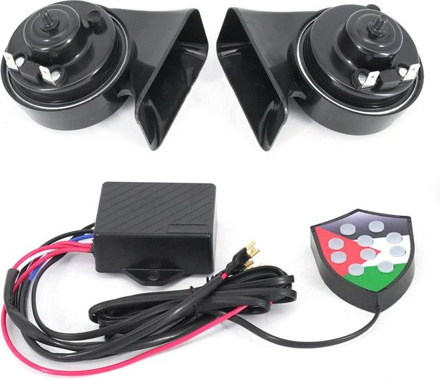 TOMTOP JMS Elektronisches Air Horn Ersatz Kit mit 12V 10 Sound Controller Regler und Monitor in Bunt - Bild 1