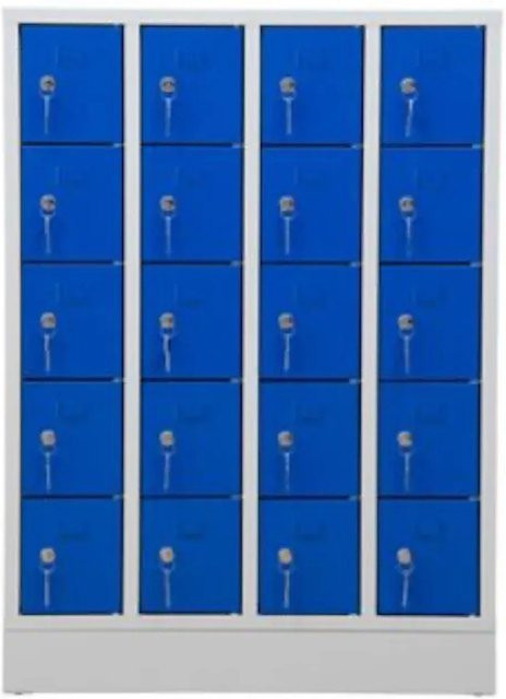 PROREGAL Schließfachschrank Seagull mit 20 Fächern in Grau-Blau, H x B x T: 110 x 80 x 15 cm - Bild 1