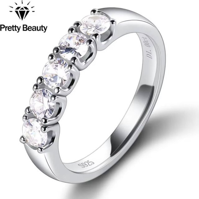 Pretty Beauty Ehering, 925 Silber, Moissanit, Damen - Bild 1