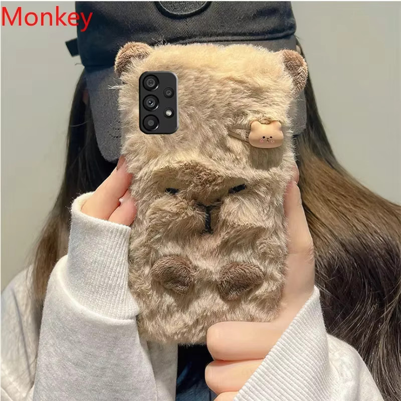 Weiche 3D Capybara Handyhülle für Samsung Galaxy S25 Ultra, S24FE, A56, A55, A36, A35, A26, A25, A16, A15, A06, A05 (Farbe: Braun) - Bild 1