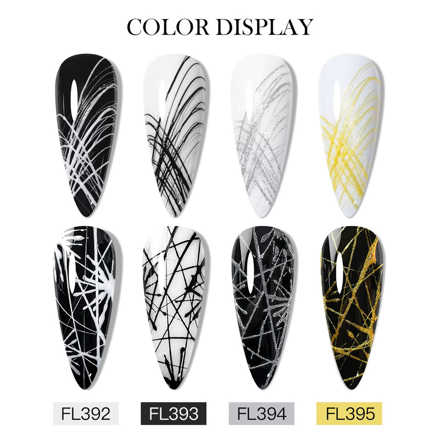 Four Lily Spider Nail Gel Polish, Schwarz Weiß, Glänzend - Bild 6