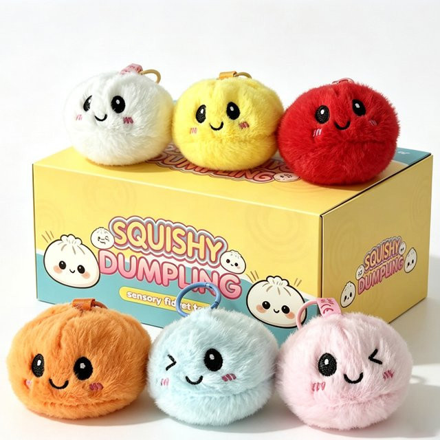 Bandai Kawaii Dampfbrötchen-Plüsch-Schlüsselanhänger, Überraschungsbox, Squishy - Bild 1