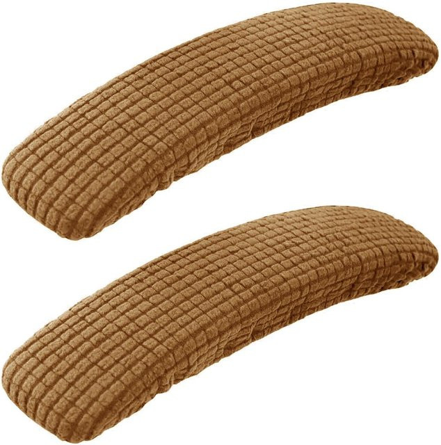 Bestbags Armlehnenbezüge für Bürostühle, 1 Paar, Braun, dehnbarer Spandex-Stretch, staubdicht und schmutzabweisend - Bild 1