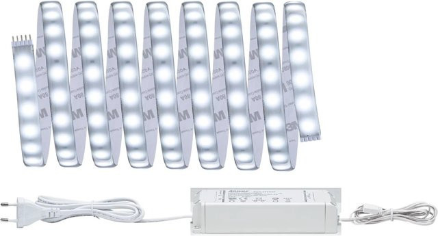Paulmann MaxLED 500 LED-Streifen-Basisset mit Netzteil in Silber und Weiß, 3 m Länge, 17 W, Cool White - Bild 1
