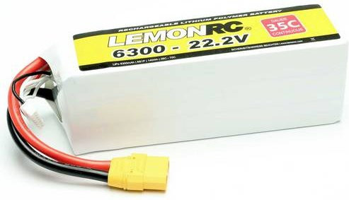 LemonRC LiPo Modellbau-Akkupack 22.2V 6300 mAh 6S 35C Softcase mit XT90 Anschluss - Bild 1
