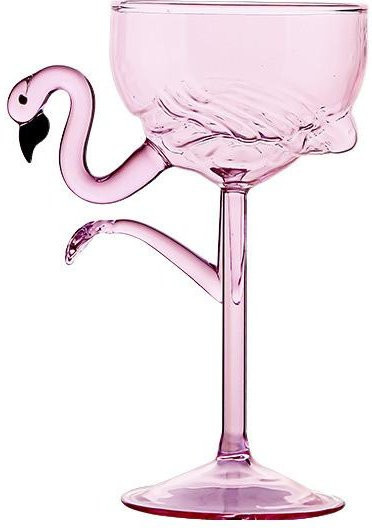 Chic Home Cocktailglas mit Flamingo Design, pinkes hitzebeständiges Glas, 200 ml - Bild 1