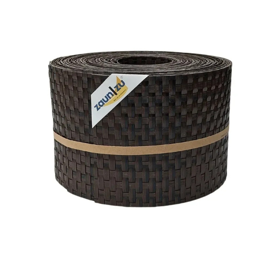 zaun zu Sichtschutzstreifen Rattan für Doppelstabmatten UV-beständig Schwarzbraun 10x 2,55m - Bild 2