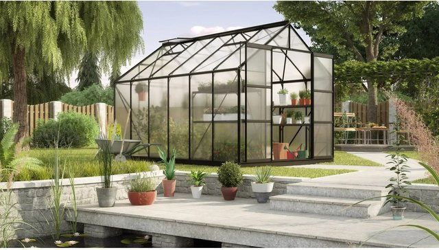 Vitavia Gewächshaus Uranus 9900 HKP Schwarz B: 257 cm, T: 383 cm - Bild 1