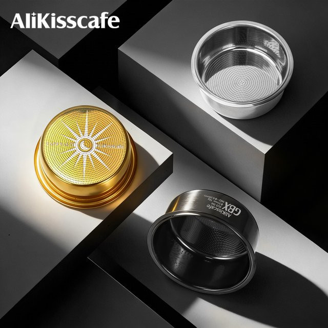 AliKisscafe Espresso-Filterkorb aus Edelstahl in Silber, passend für Delonghi und Breville, Durchmesser: 58 mm - Bild 1