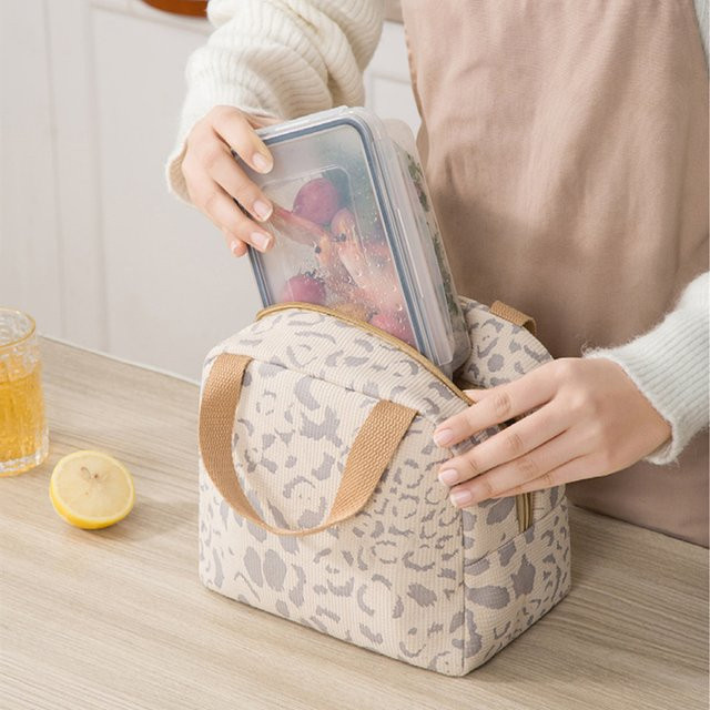 DIDA BEAR Thermo-Lunchtasche für Mädchen, isolierte und wasserdichte Kühltasche in Beige - Bild 1