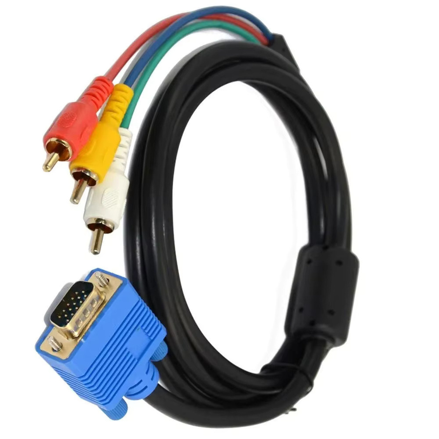 BSN VGA auf 3 Cinch-Stecker Komponenten-AV-Videokonverter Adapterkabel für PC und HDTV, Länge: 1,5 m - Bild 3