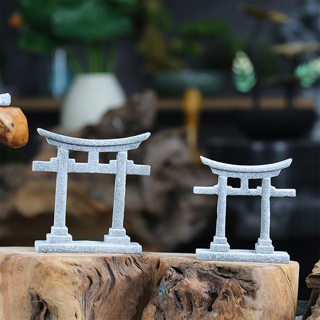 JETTING Torii-Tor Japanische Aquarium-Dekoration aus Sandstein in Grau - Bild 1