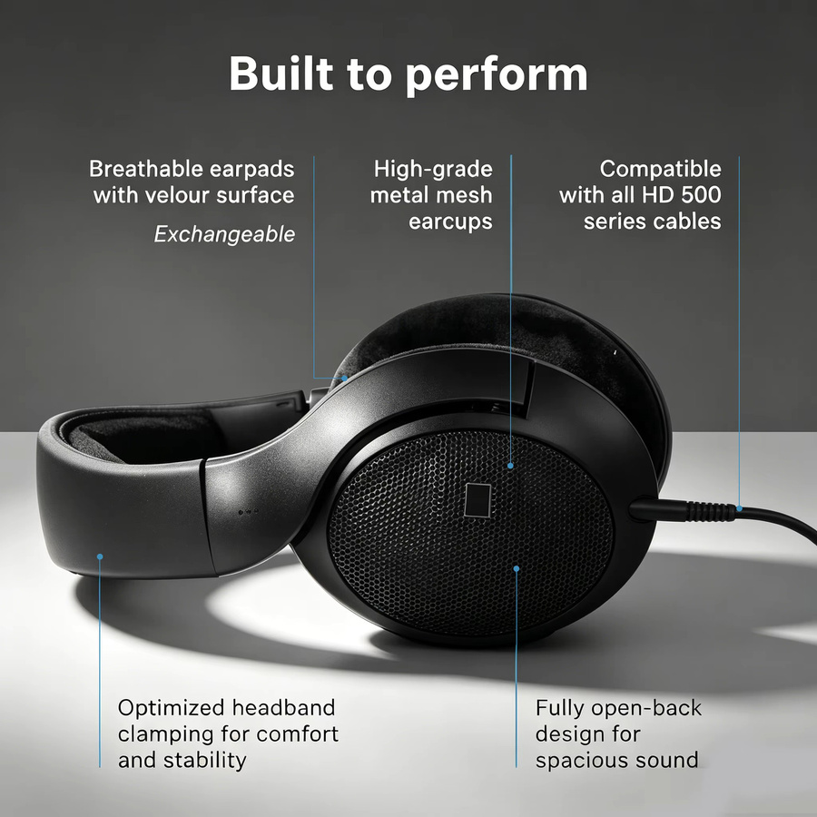 Sennheiser HD 560S Open-Back Over-Ear Studio-Monitor-Kopfhörer in Schwarz mit 3,5 mm Klinkenanschluss - Bild 4