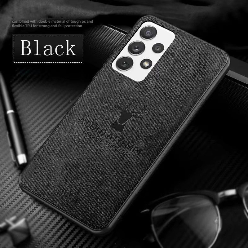 Samsung Handyhülle Hardcover mit Hirschmuster in Schwarz für Galaxy S24 S23 S22 S21 S20 Ultra Plus FE A55 - Bild 3