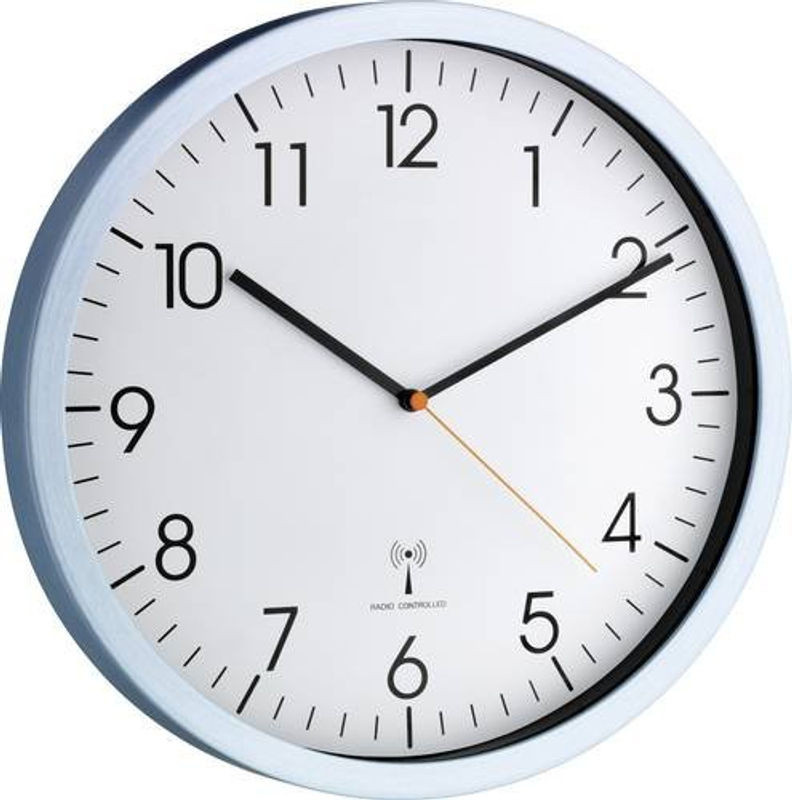 TFA Dostmann Funk Wanduhr rund, geräuschlos, Silber/Weiß, Durchmesser: 30,5 cm, Tiefe: 4,5 cm - Bild 1