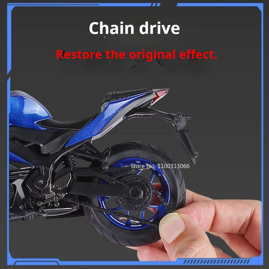 MAKEDA Suzuki Hayabusa Motorrad, Diecast Modell, 1:12, mit Musik und Sound - Bild 3