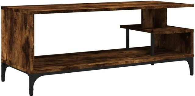 vidaXL TV-Schrank in Räuchereiche aus Holzwerkstoff und Stahl, Farbe: Braun, B/T/H: 102 x 40 x 41 cm - Bild 1