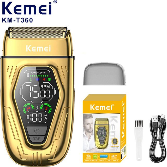Kemei KM-T360 Elektrorasierer, Folienrasierer für Herren, Kopfhaut - Bild 1