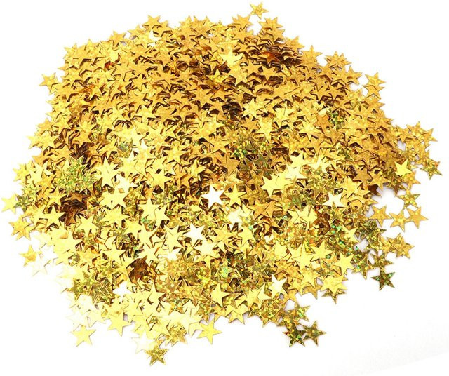 4000 Stück Goldene Stern Tischkonfetti aus PVC für Weihnachten, Hochzeit und Geburtstagsfeiern, Durchmesser: 10 mm - Bild 1