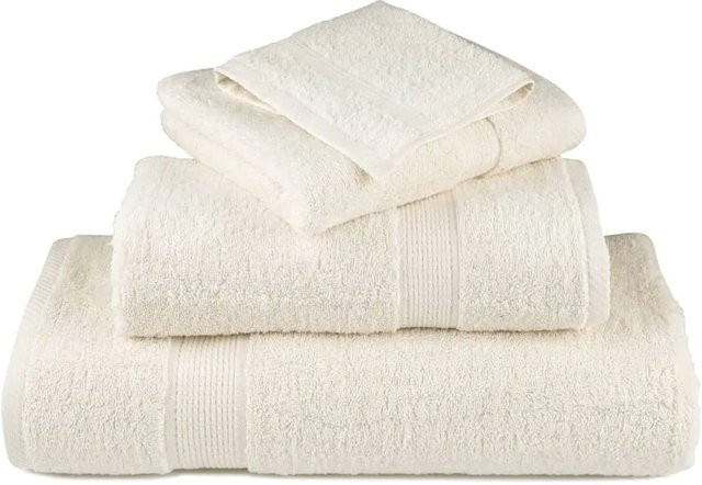 vidaXL Premium-Handtücher SOLUND aus Baumwolle, 2er-Set, Cremeweiß, B/H: 50 x 100 cm, 600 g/m² - Bild 1