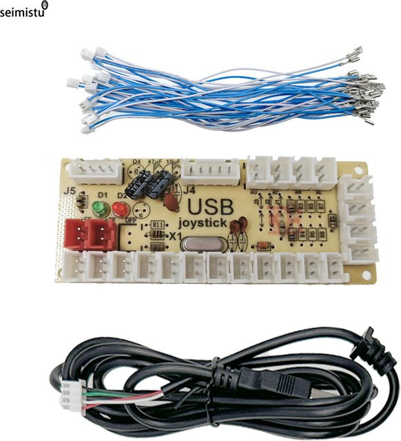 Seimistu Arcade USB Encoder Null Verzögerung für PC, PS3 und Raspberry Pi, kompatibel mit 5PIN und 2,8 mm Tasten, Multicolor - Bild 1