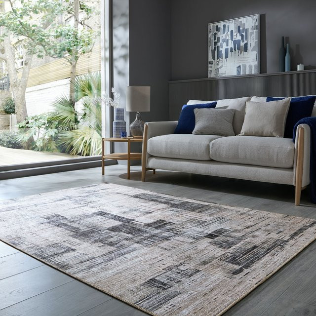 Abstrakt Teppich Kadima Design in Grau, pflegeleicht und strapazierfähig, B/T: 190 x 290 cm - Bild 1