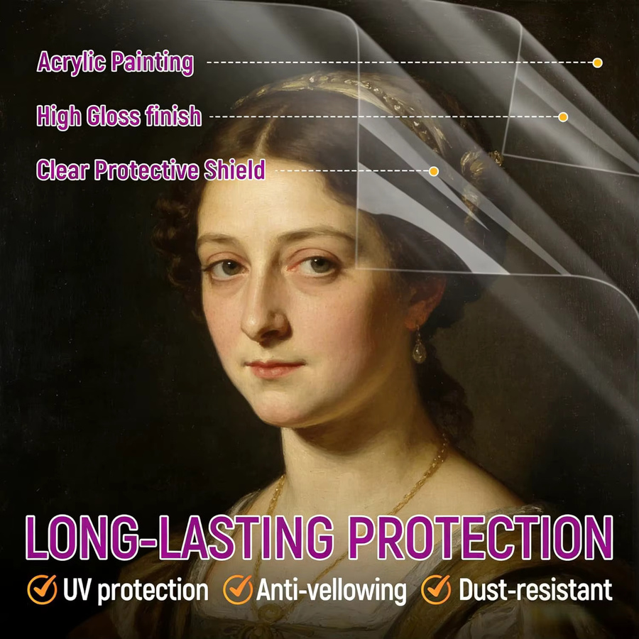 Glanzlack für Acrylmalerei in Transparent für ein nicht vergilbendes Hochglanz-Finish mit Anti-Riss-Schutz - Bild 2