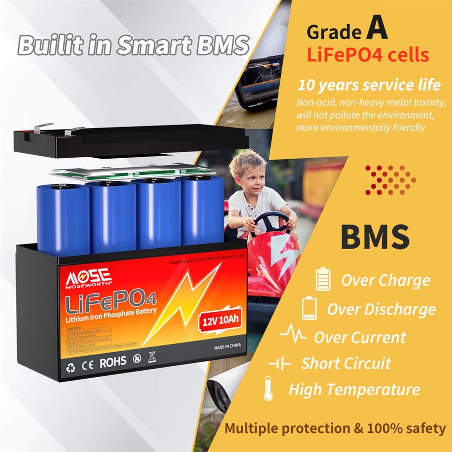 MOSEWORTH LiFePO4 Lithium-Batterie 12V für Solaranlagen und Haushalts-Energiesysteme - Bild 2