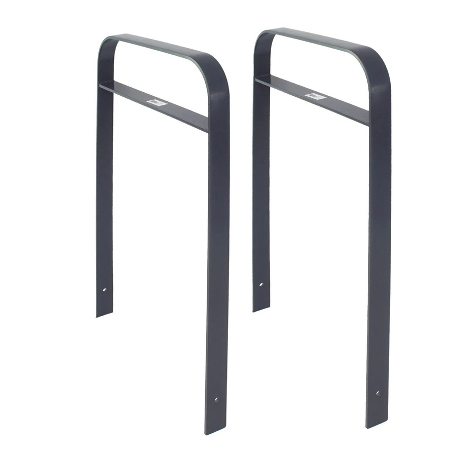 TRUTZHOLM Fahrradanlehnbügel Typ H, 2er Set, Farbe Anthrazit, Flachstahl 13 mm, B/H: 115 x 76 cm - Bild 2