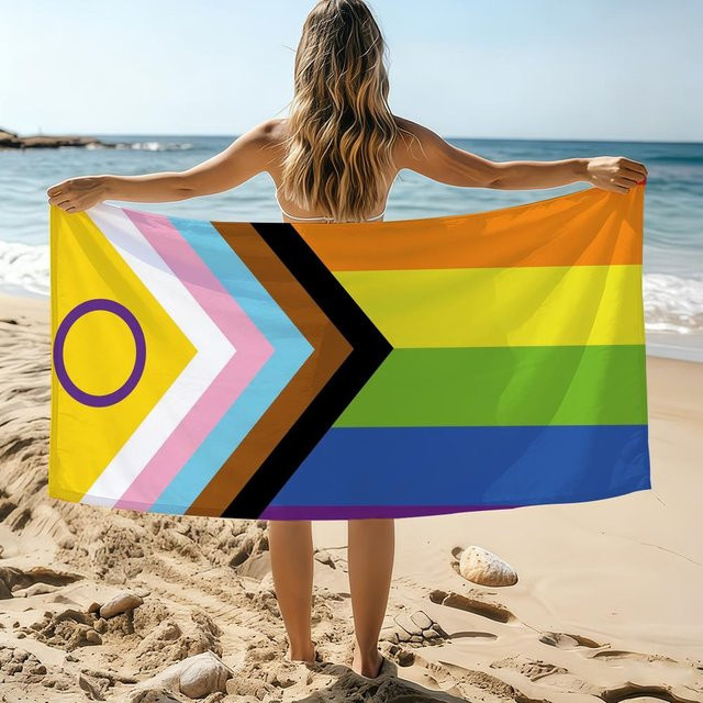 Shanika Chen Regenbogen Strandtuch LGBT Pride Month, schnelltrocknend und saugfähig, Mehrfarbig, Breite: 65 cm, Höhe: 115 cm - Bild 1