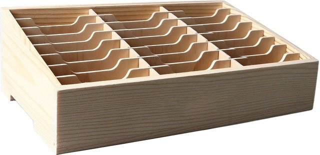 Painter Desktop Aufbewahrungsbox aus Holz mit 24 Fächern für Handy und Büro-Organisation, braun, B/T/H: 31,0 x 19,0 x 10,0 cm - Bild 1
