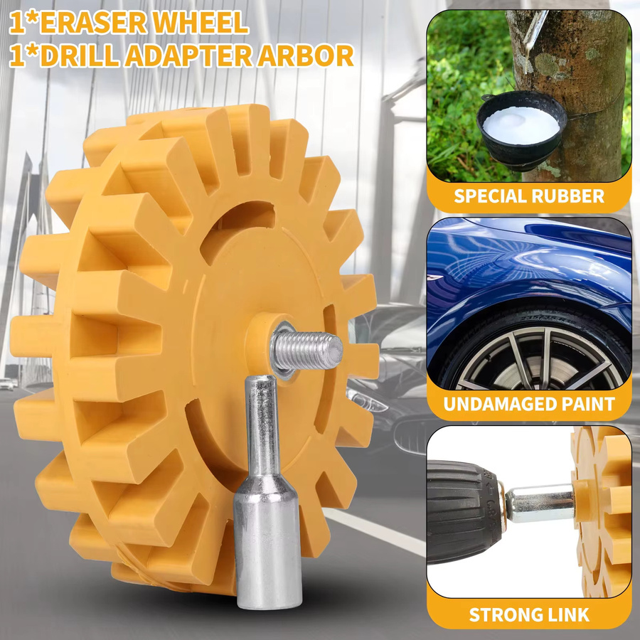 Rafford Radiergummi Adapter für Bohrmaschinen zur Entfernung von Klebstoff, Vinyl und Aufklebern - Bild 3