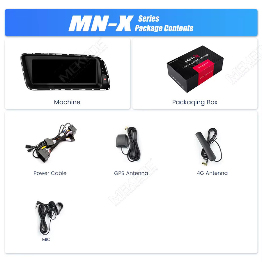 MEKEDE Android 15 Autoradio für Audi Q5 2010 - 2017 mit 6GB RAM, 128GB Speicher, 4G LTE, kabellosem CarPlay, Android Auto, WLAN, GPS und DSP-Multimedia-Player in Schwarz - Bild 5