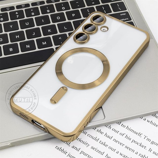 Transparente MagSafe Magnetische Schutzhülle für Samsung Galaxy S25 S24 S23 S22 S21 S20 FE Ultra Plus Note20 Ultra S24FE - Bild 1