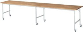 Rau Fahrbarer Arbeitstisch Jerry in Grau und Braun, B/T/H: 400 x 80 x 90 cm - Bild 1