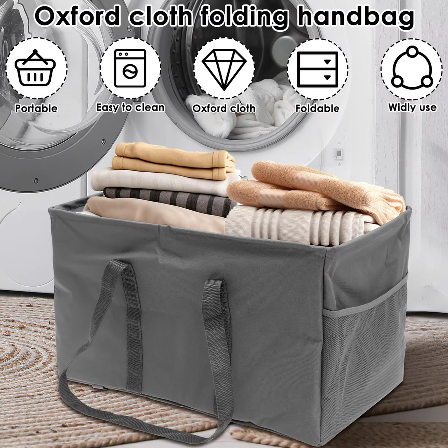 Willkey Faltbare Aufbewahrungstasche aus Oxford-Gewebe, 50 l, Schwarz - Bild 2